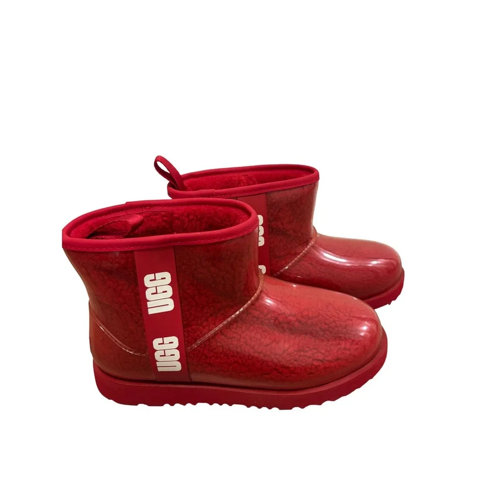 UGG Classic‎ Clear Mini Samba Red Waterproof Boots Mens 6 / Womens 7.5 / EU 38
